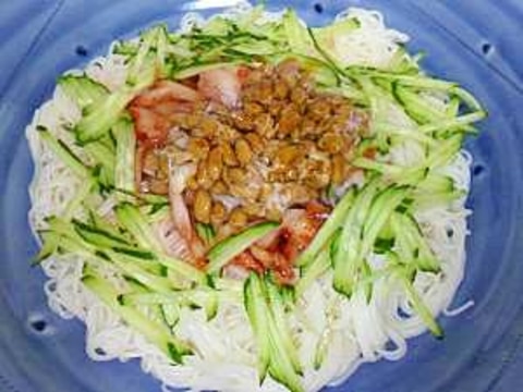 ネバ辛!納豆キムチそうめん